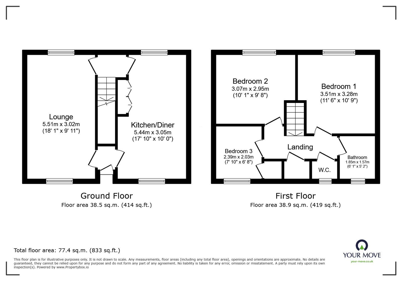 Floorplan of 3 bedroom Mid Terrace House for sale, Bold Street, Northwood, Stoke-on-Trent, Staffordshire, ST1