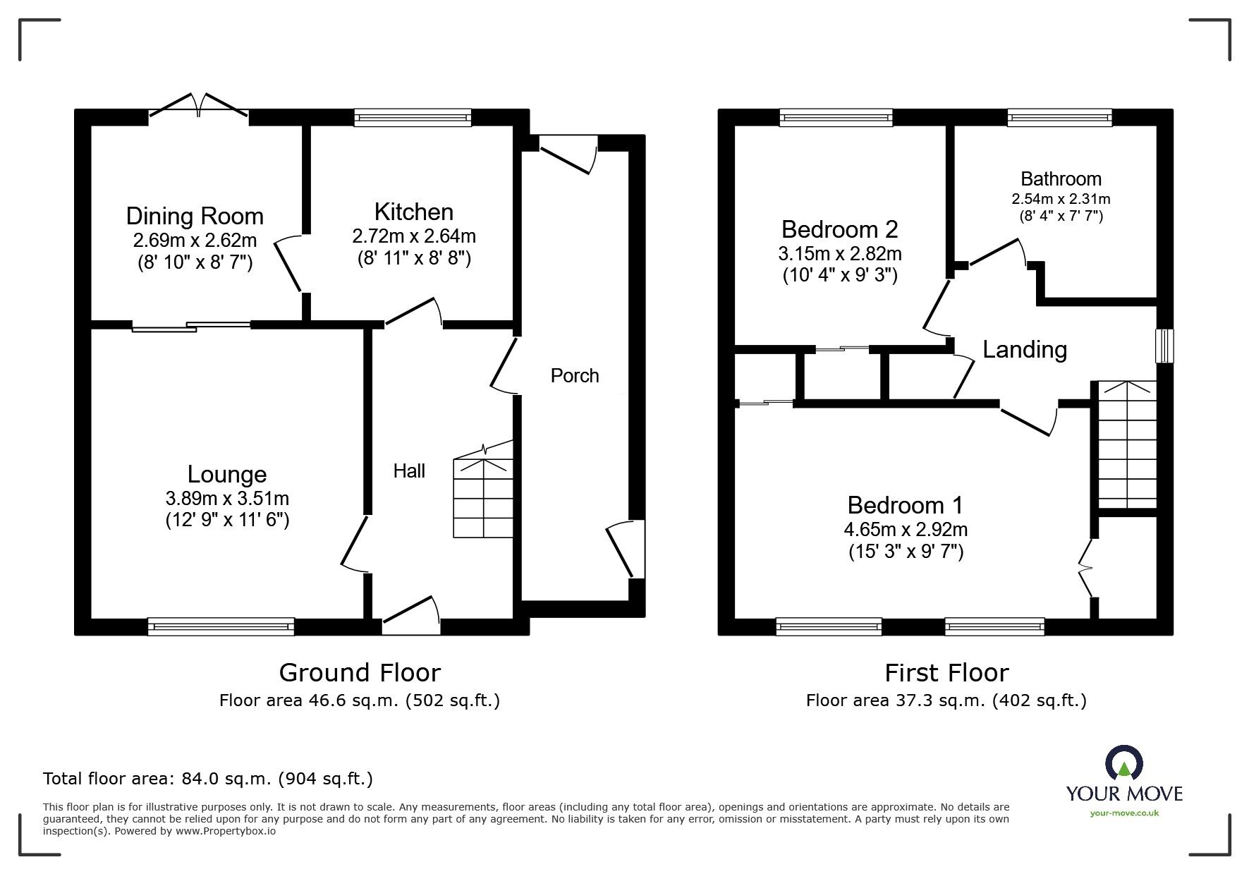 Floorplan of 2 bedroom Semi Detached House for sale, Carlton Avenue, Tunstall, Stoke-on-Trent, Staffordshire, ST6