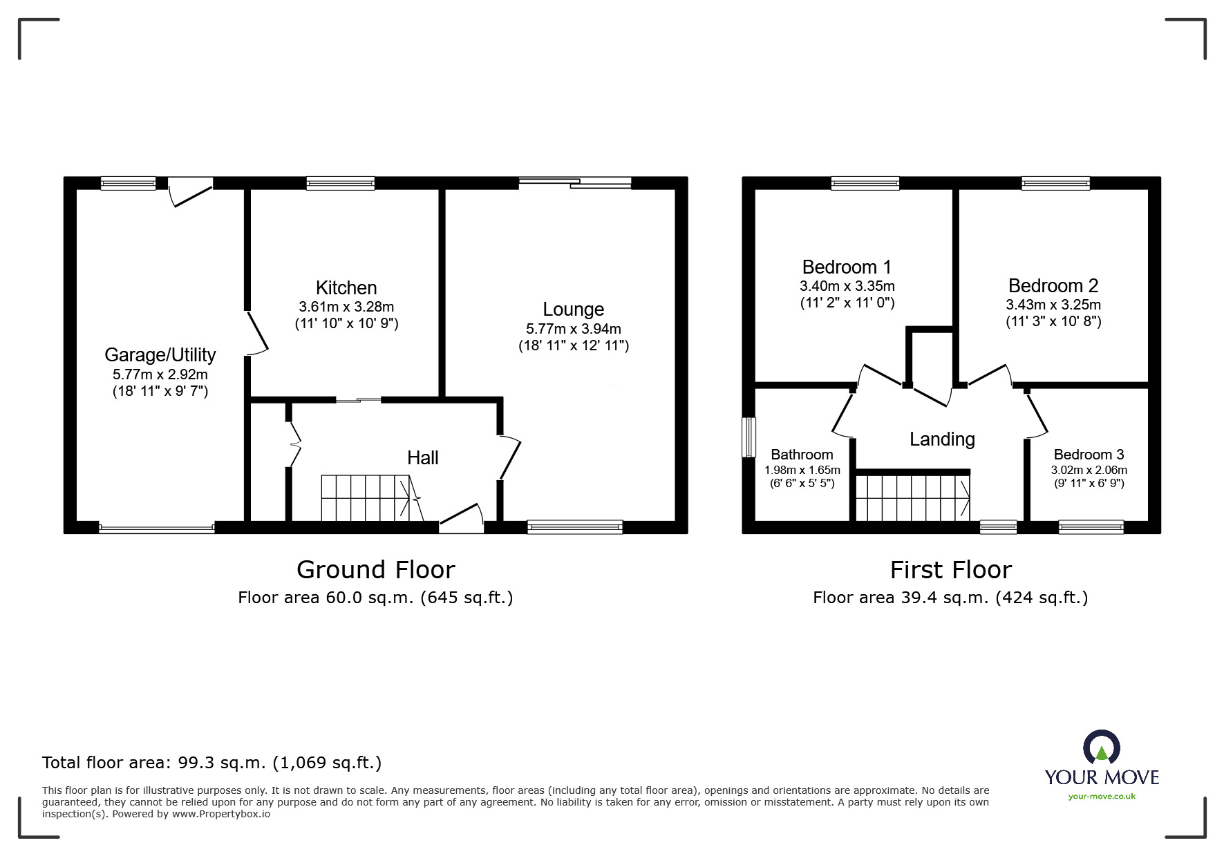 Floorplan of 3 bedroom Semi Detached House for sale, Hoskins Road, Tunstall, Stoke-on-Trent, Staffordshire, ST6