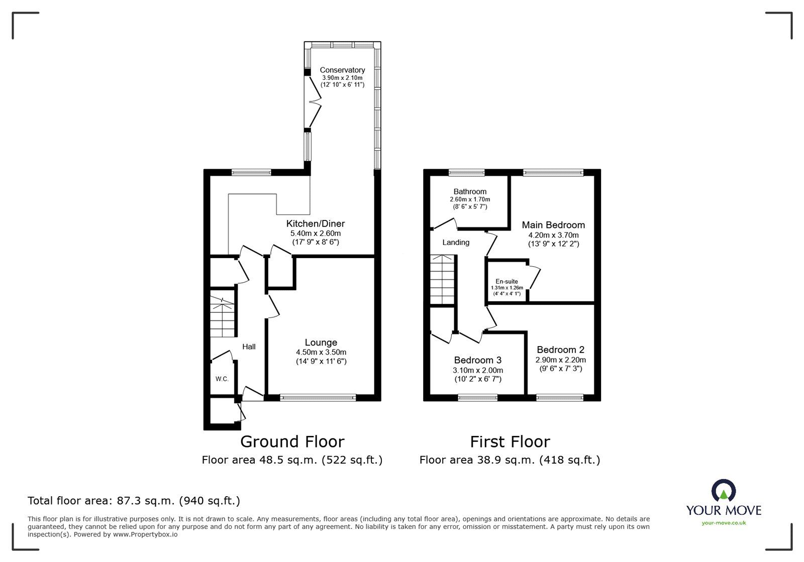 Floorplan of 3 bedroom Mid Terrace House for sale, Tuscan Way, Chesterton, Newcastle, Staffordshire, ST5