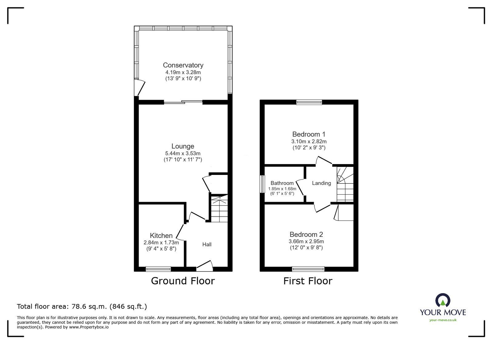 Floorplan of 2 bedroom End Terrace House to rent, Chatterley Street, Burslem, Stoke-on-Trent, Staffordshire, ST6