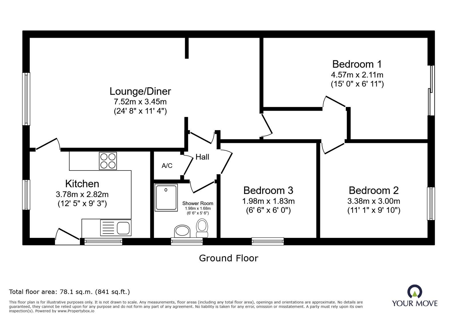 Floorplan of 3 bedroom Detached Bungalow for sale, Ashlar Close, Wedgwood Farm, Stoke-on-Trent, Staffordshire, ST6