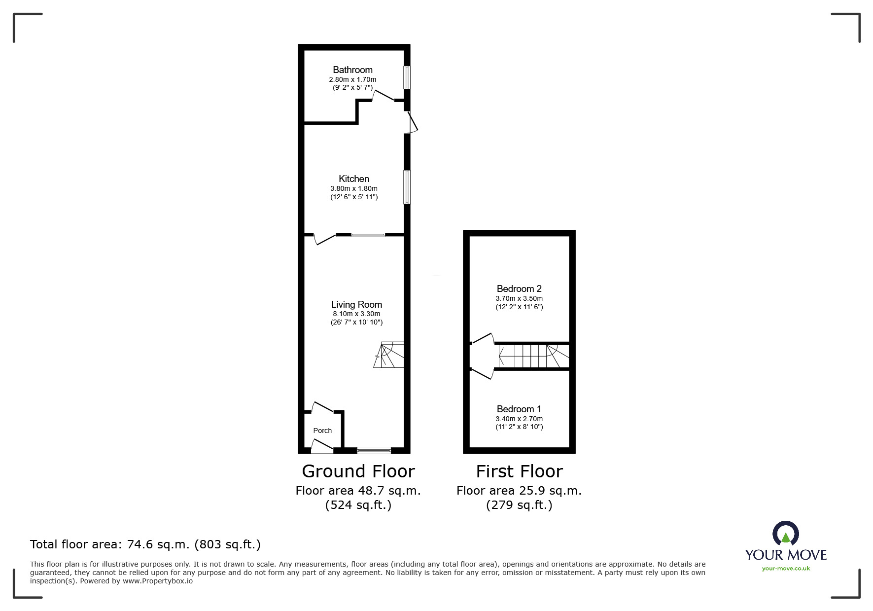 Floorplan of 2 bedroom Mid Terrace House to rent, May Street, Burslem, Stoke-on-Trent, Staffordshire, ST6