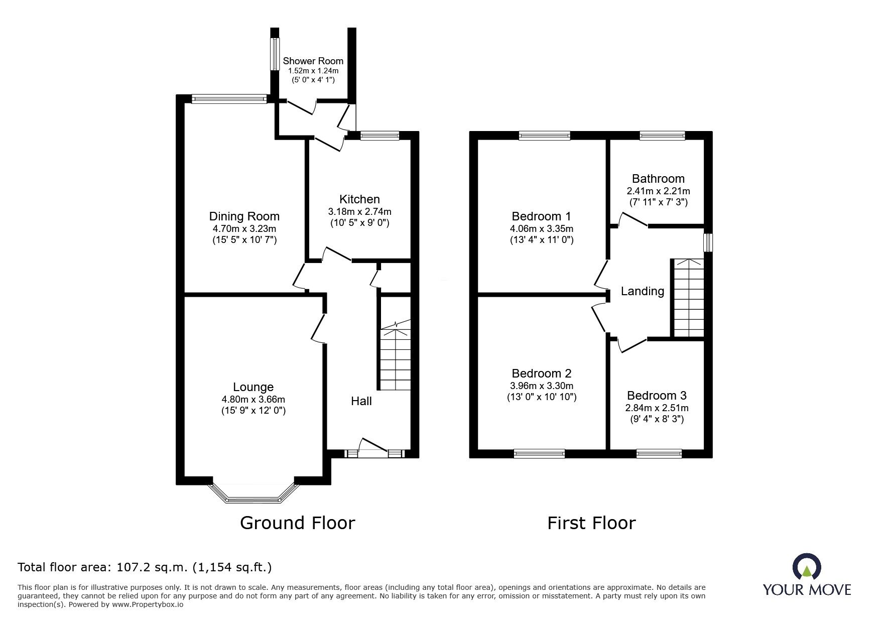 Floorplan of 3 bedroom Semi Detached House for sale, High Lane, Burslem, Stoke-on-Trent, Staffordshire, ST6