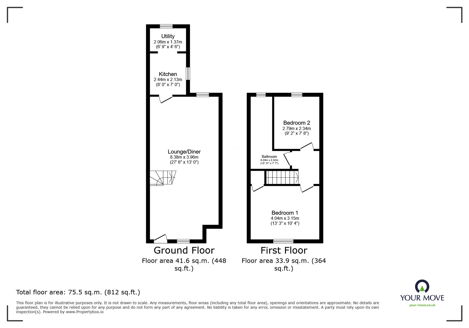 Floorplan of 2 bedroom End Terrace House to rent, Leigh Street, Burslem, Stoke-on-Trent, Staffordshire, ST6