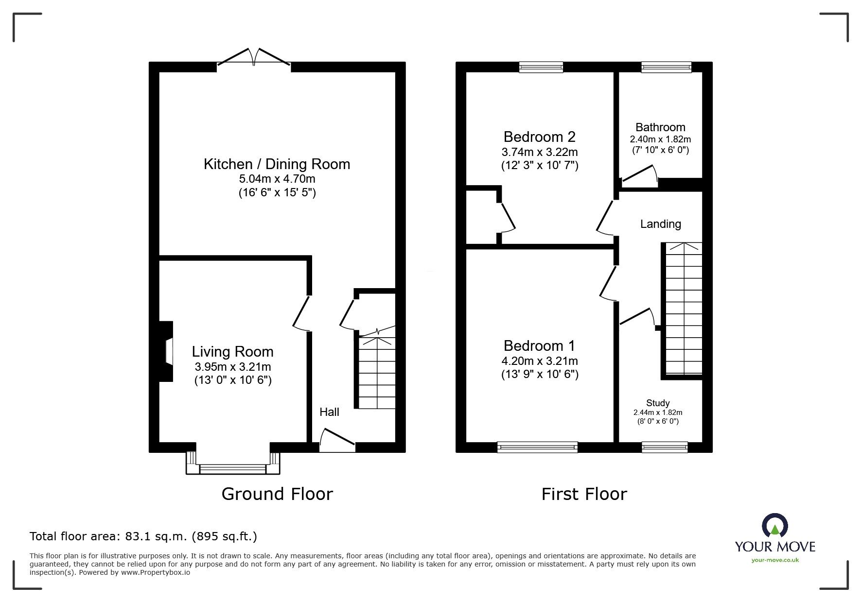 Floorplan of 2 bedroom Mid Terrace House for sale, Leigh Street, Burslem, Stoke-on-Trent, Staffordshire, ST6
