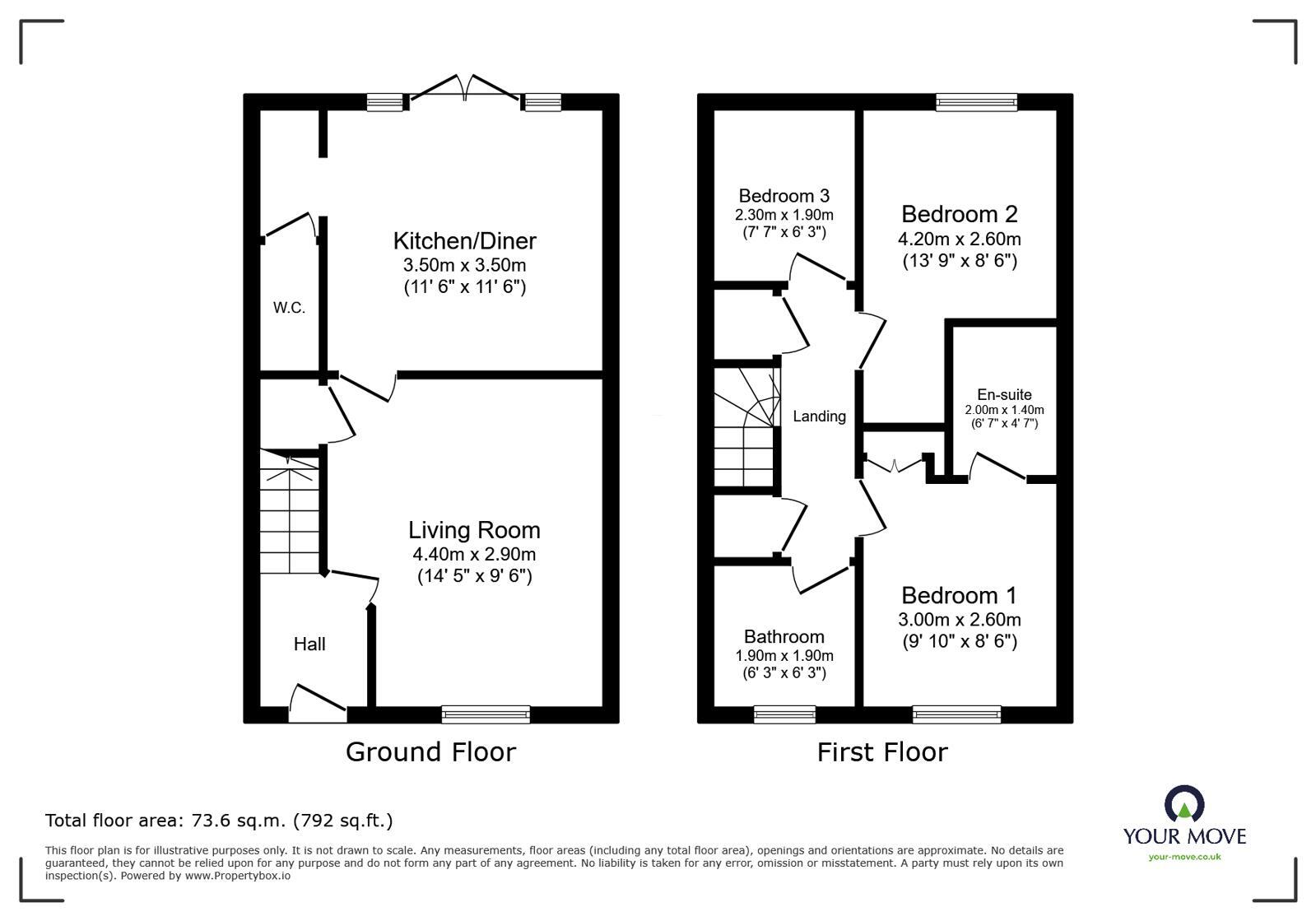 Floorplan of 3 bedroom Semi Detached House for sale, Sandiacre Avenue, Tunstall, Stoke-on-Trent, Staffordshire, ST6