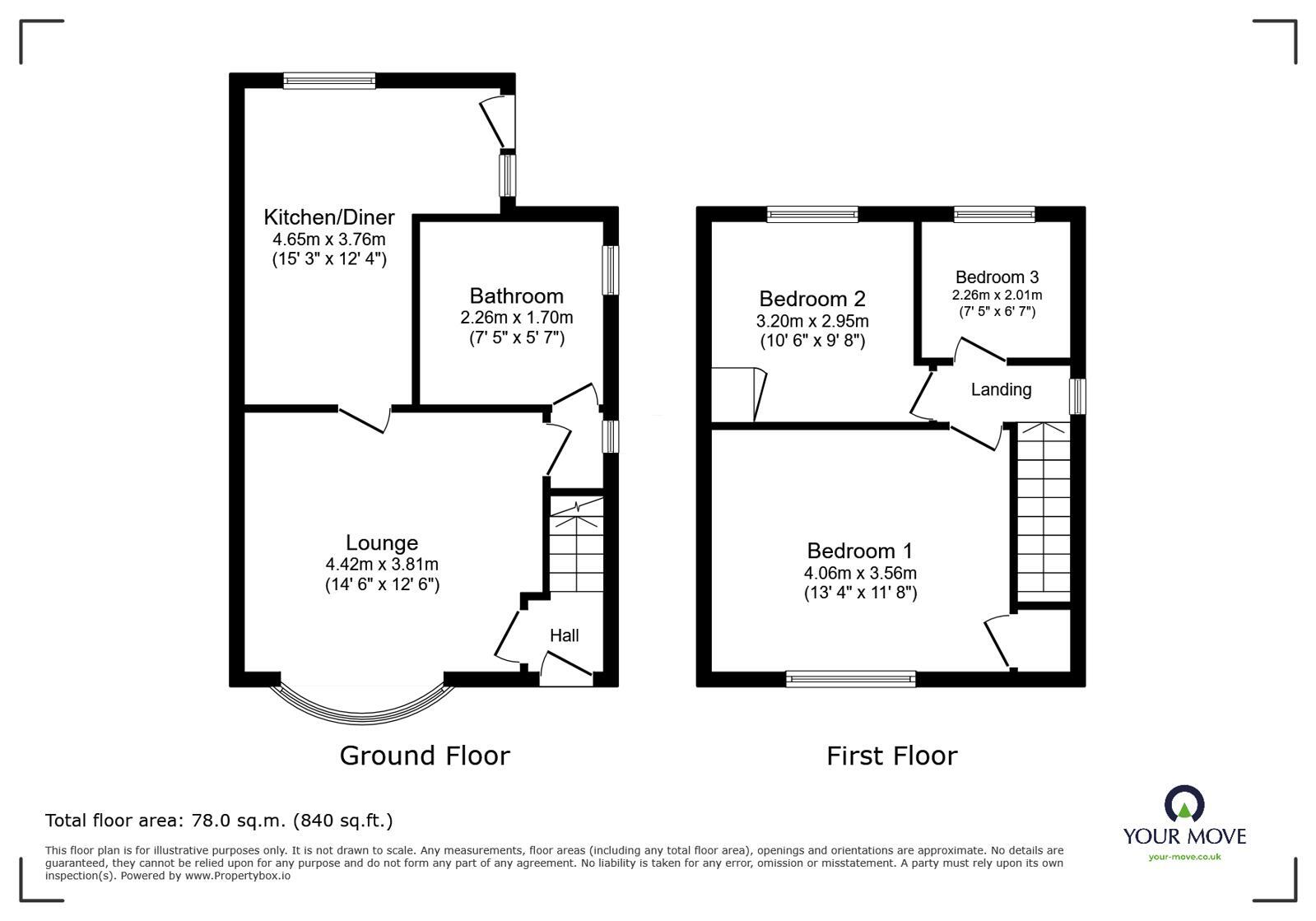 Floorplan of 3 bedroom Semi Detached House for sale, Canterbury Drive, Bradeley, Stoke-on-Trent, Staffordshire, ST6