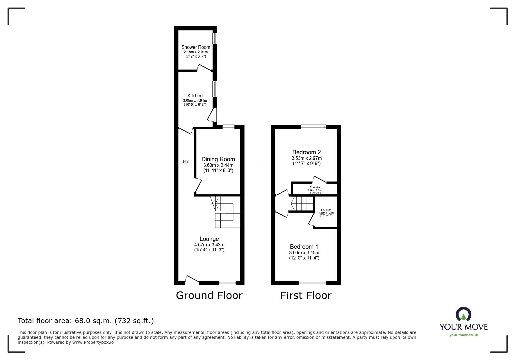 Floorplan of 2 bedroom Mid Terrace House for sale, Broadhurst Street, Burslem, Stoke-on-Trent, Staffordshire, ST6