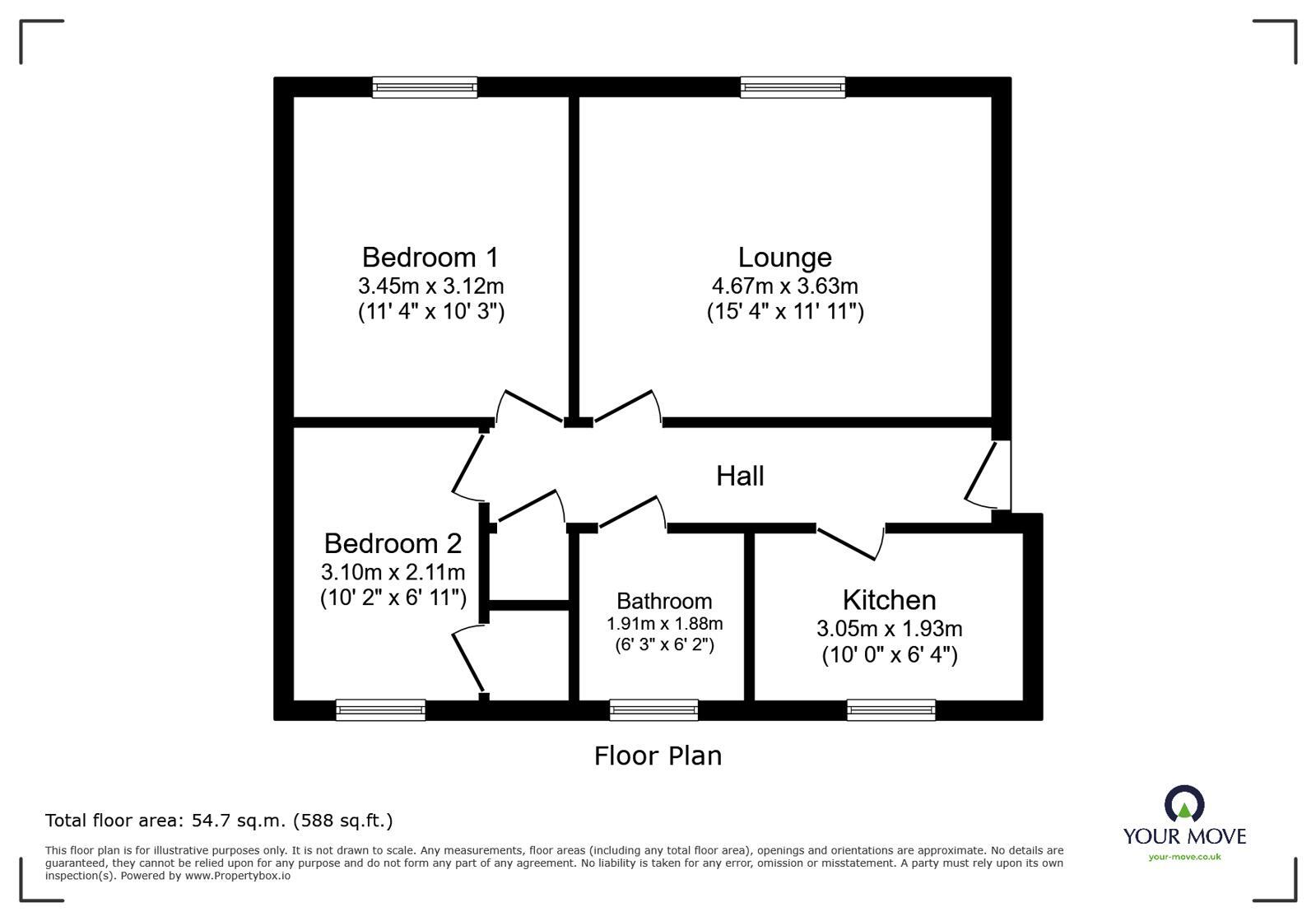 Floorplan of 2 bedroom Flat for sale, Chillington Way, Norton Heights, Norton, City Of Stoke-on-trent,, ST6