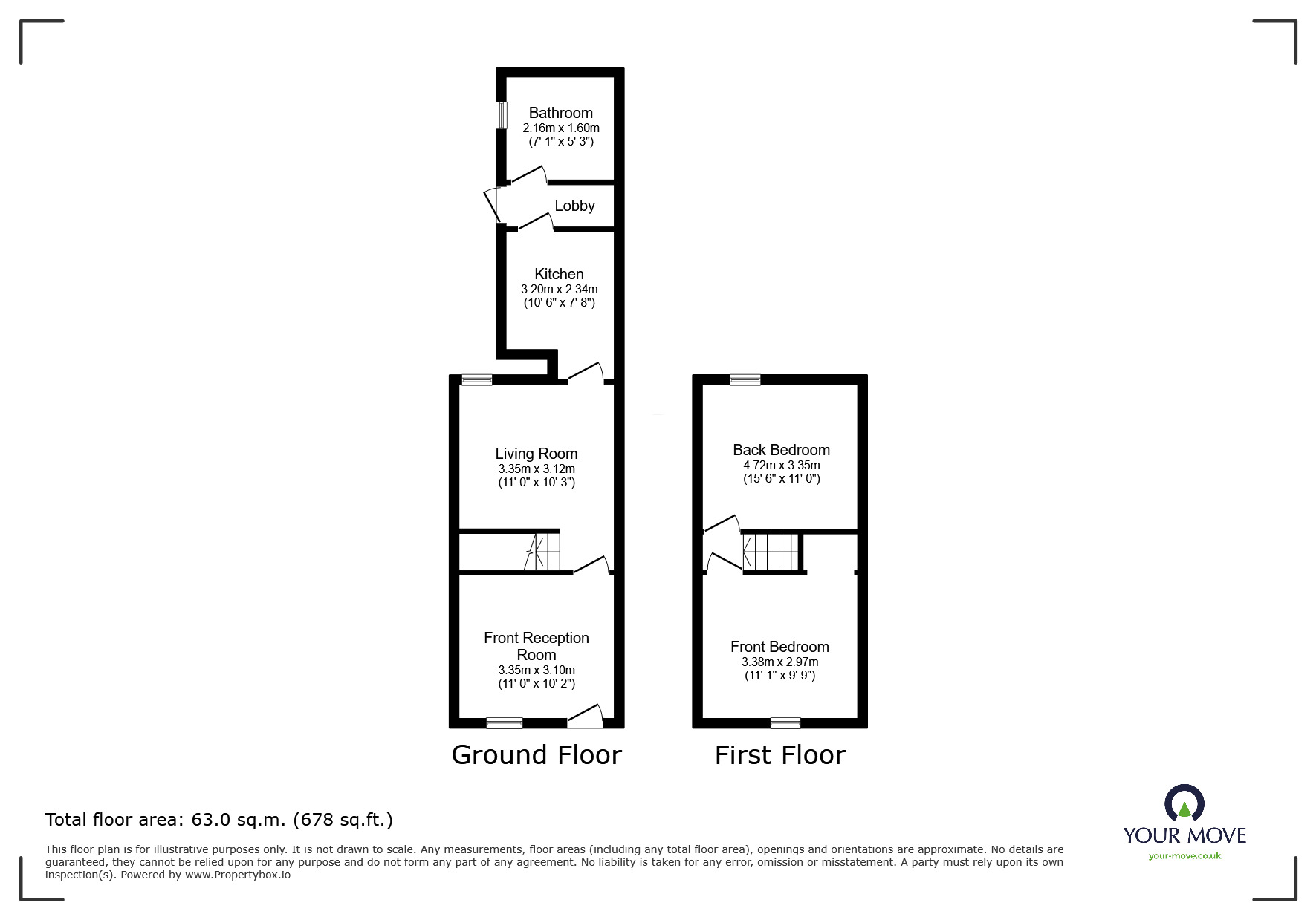 Floorplan of 2 bedroom Mid Terrace House to rent, Nash Peake Street, Tunstall, Stoke-on-Trent, Staffordshire, ST6