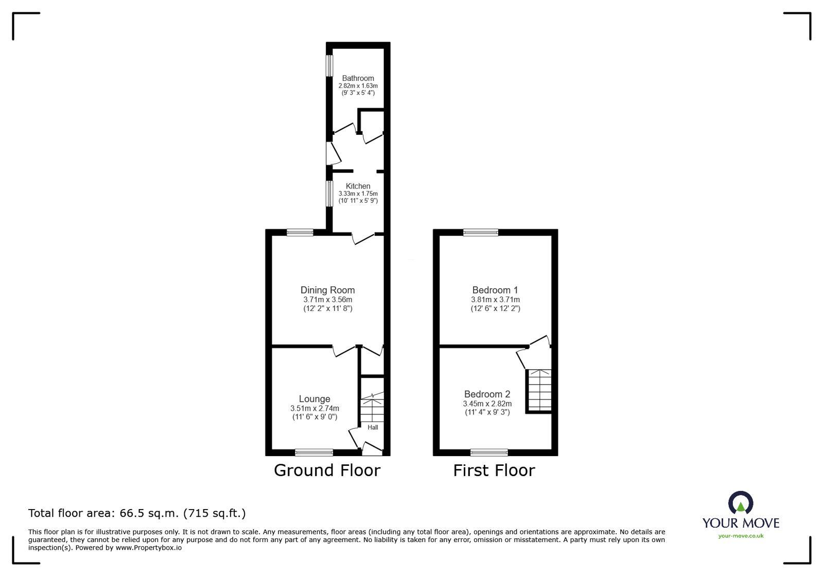 Floorplan of 2 bedroom Mid Terrace House for sale, St. Aidans Street, Tunstall, Stoke-on-Trent, Staffordshire, ST6
