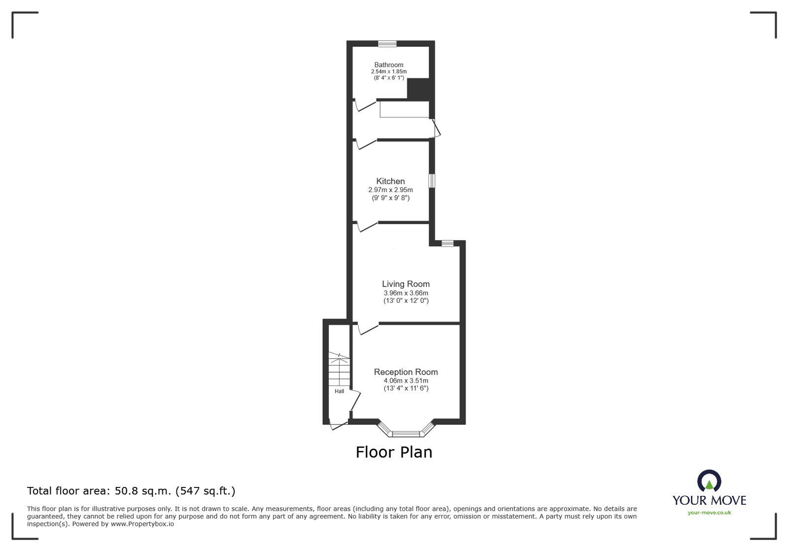 Floorplan of 1 bedroom Flat to rent, Hall Street, Burslem, Stoke-on-Trent, Staffordshire, ST6