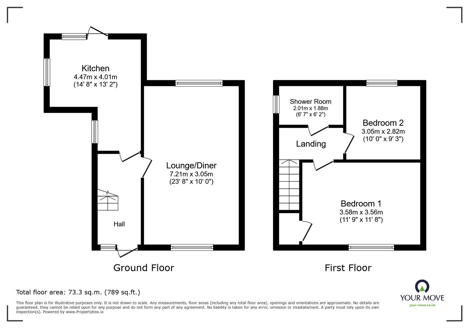Floorplan of 2 bedroom Semi Detached House for sale, Curzon Road, Burslem, Stoke-on-Trent, Staffordshire, ST6