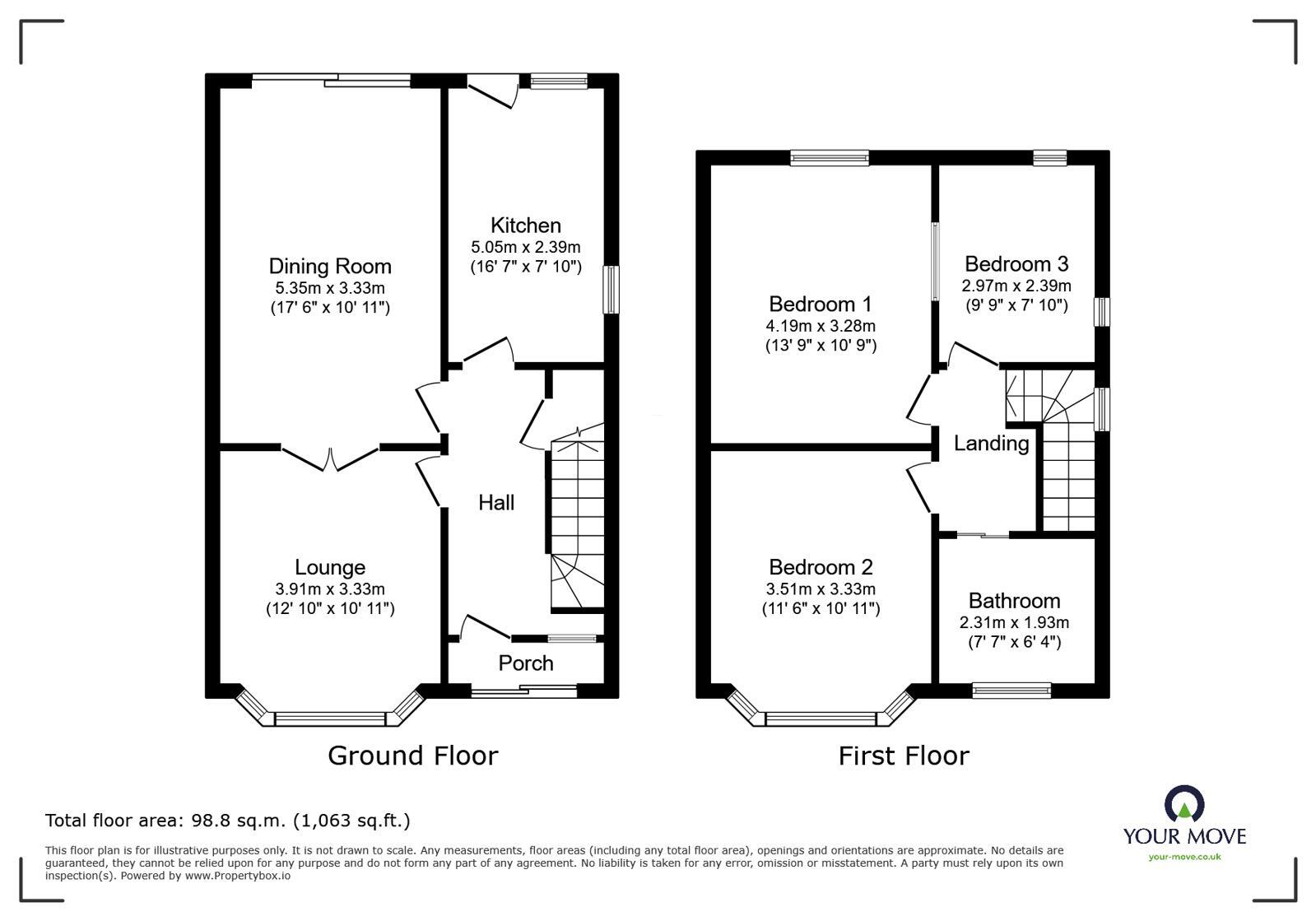 Floorplan of 3 bedroom Semi Detached House for sale, High Lane, Burslem, Stoke-on-Trent, Staffordshire, ST6