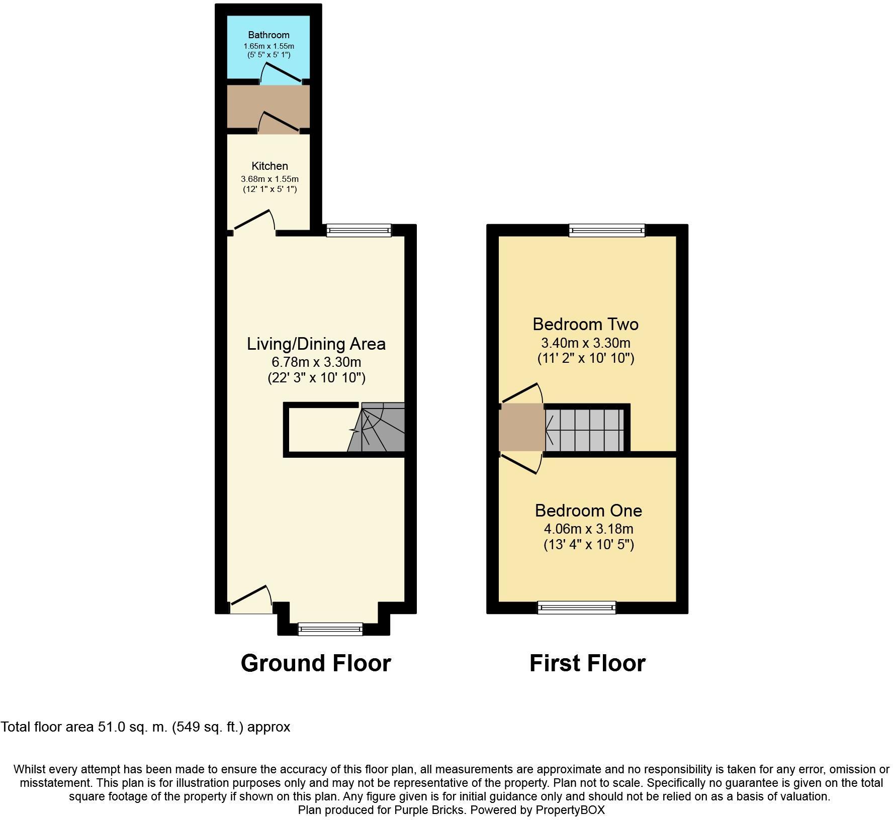 Floorplan of 2 bedroom Mid Terrace House to rent, High Lane, Stoke-on-Trent, Staffordshire, ST6