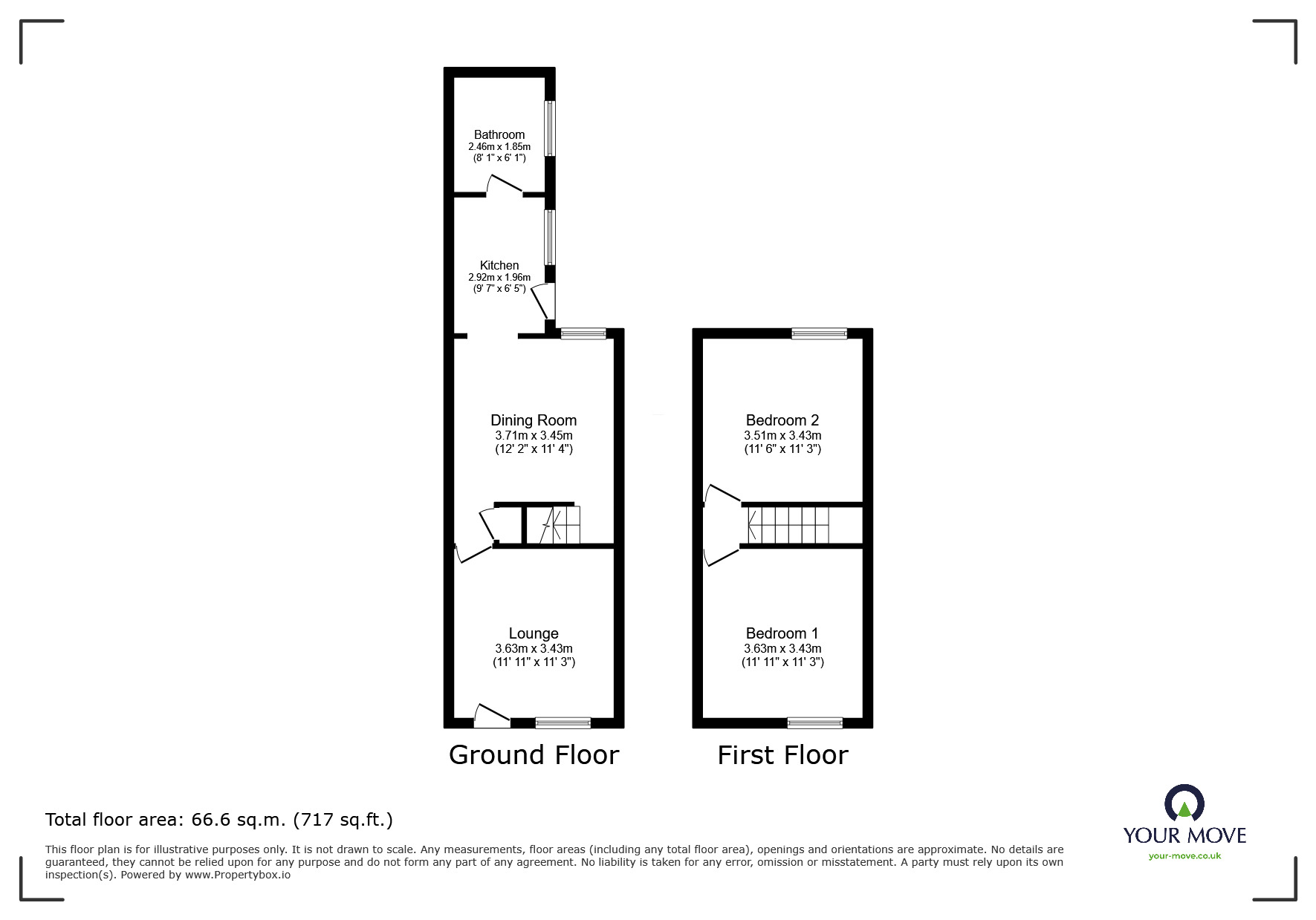 Floorplan of 2 bedroom Mid Terrace House for sale, Macclesfield Street, Burslem, Stoke-on-Trent, Staffordshire, ST6