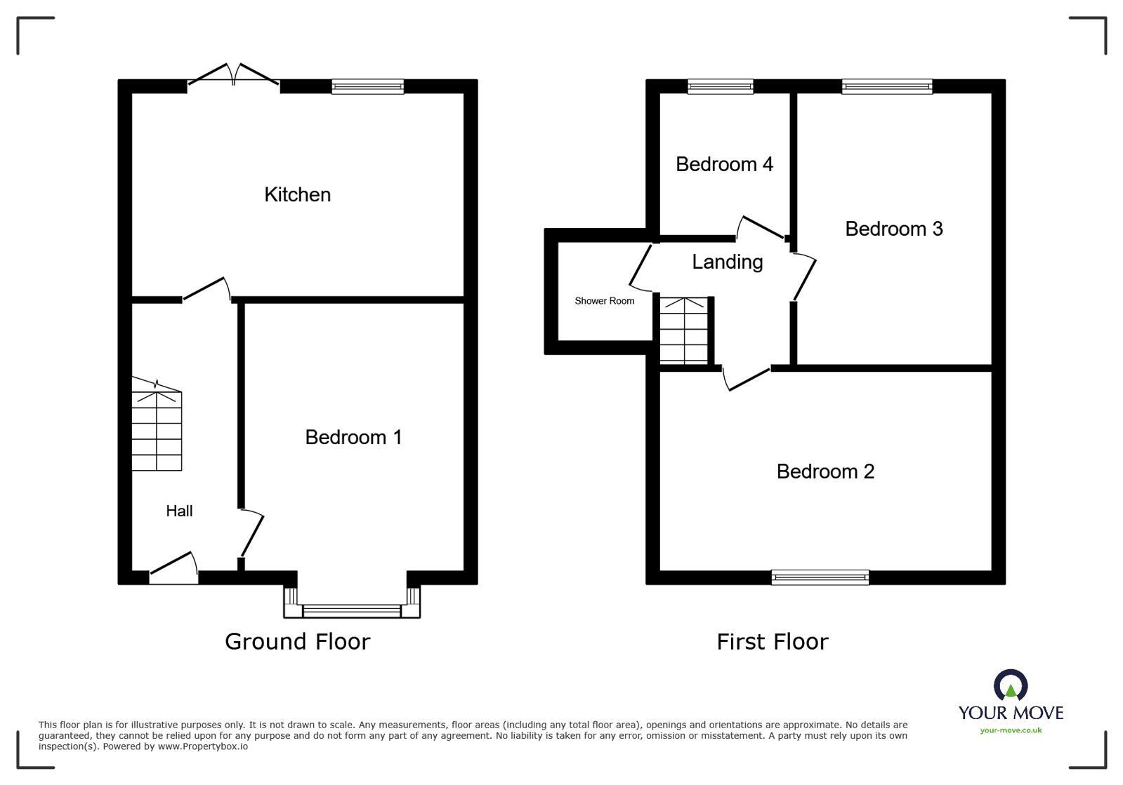Floorplan of 4 bedroom Mid Terrace House for sale, Beckton Avenue, Tunstall, Stoke-on-Trent, Staffordshire, ST6