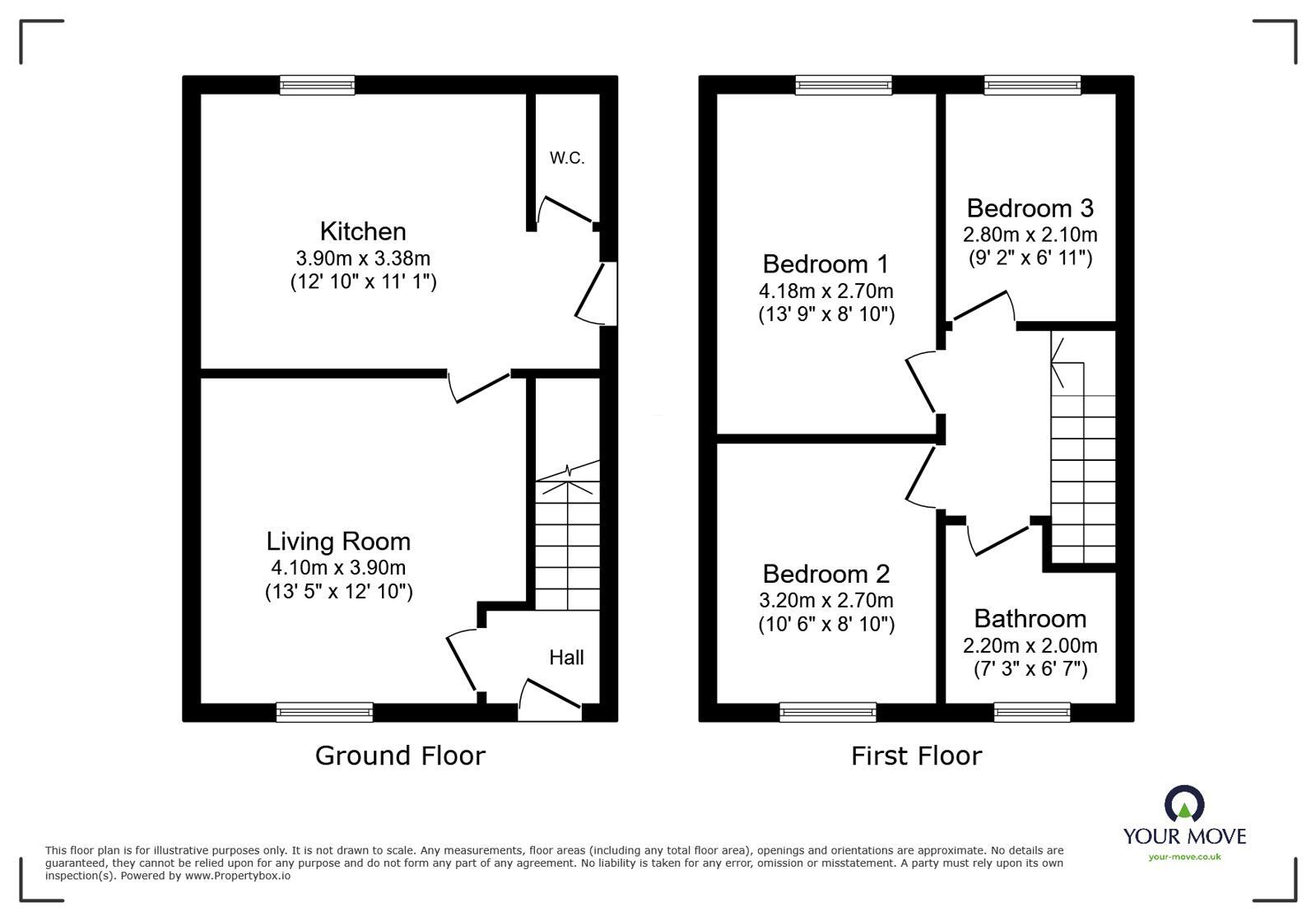 Floorplan of 3 bedroom Semi Detached House to rent, Cliffe Place, Stoke-on-Trent, Staffordshire, ST6