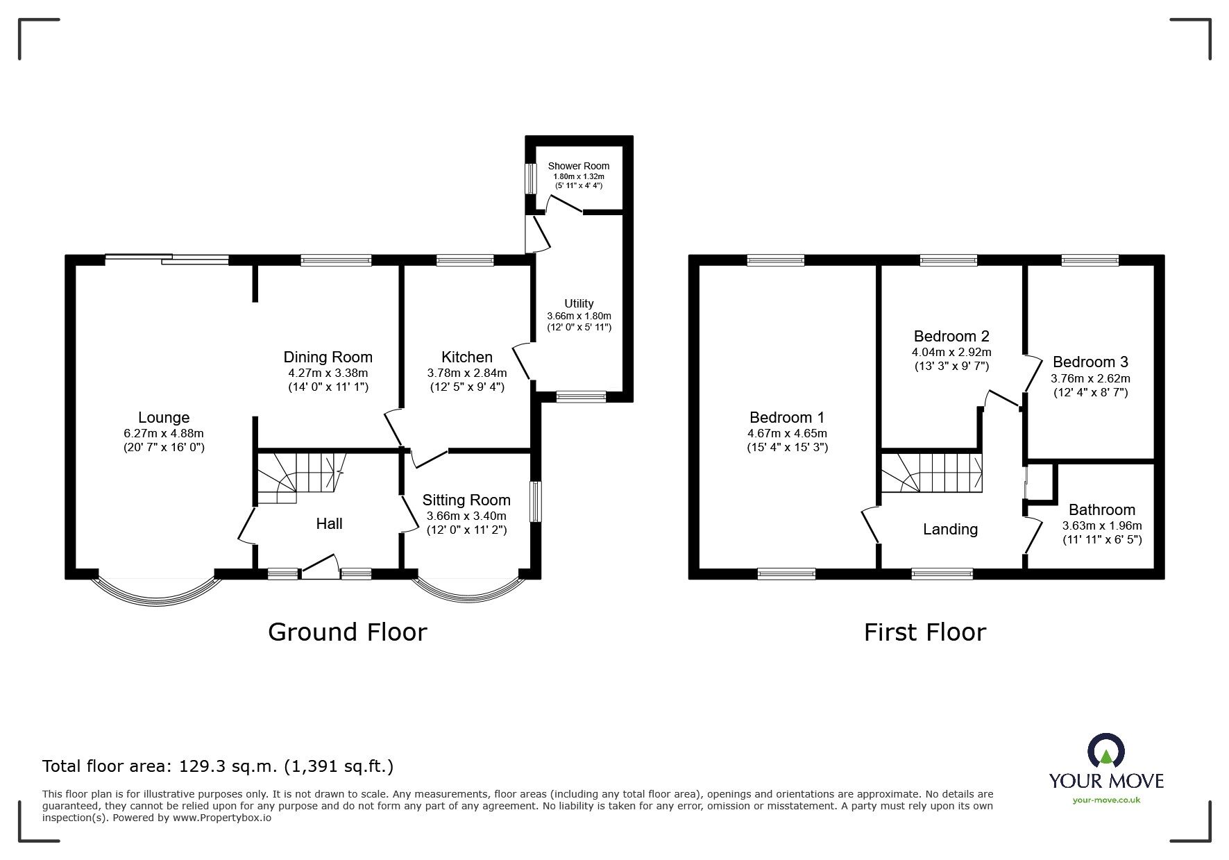 Floorplan of 3 bedroom Detached House for sale, Station Road, Newchapel, Staffordshire, ST7