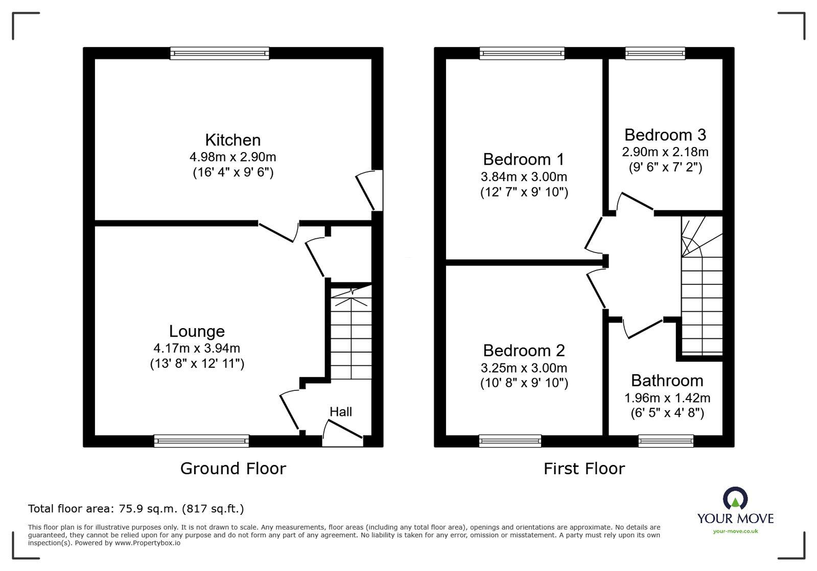 Floorplan of 3 bedroom Semi Detached House to rent, Sherwin Road, Stoke-on-Trent, Staffordshire, ST6