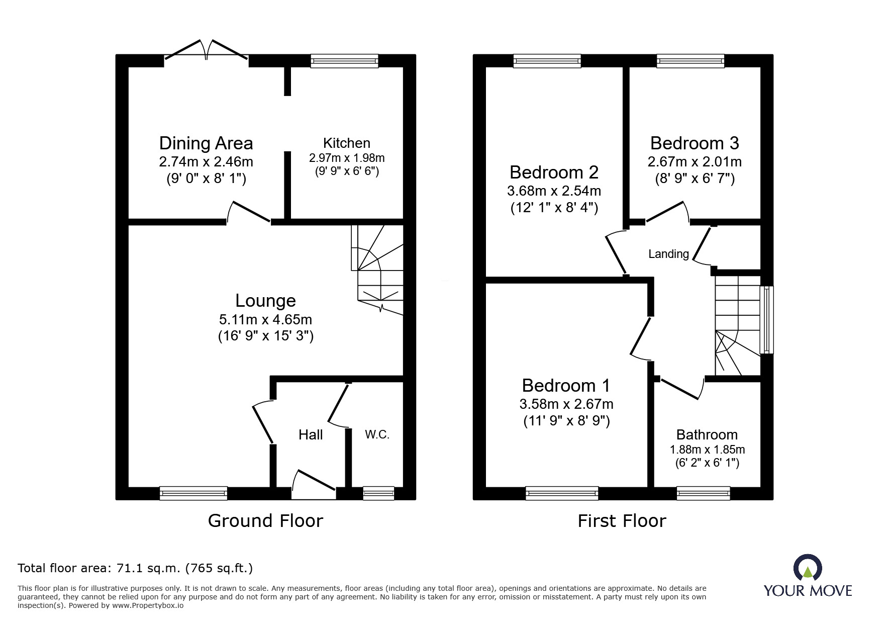Floorplan of 3 bedroom End Terrace House for sale, Mill Hayes Road, Burslem, Stoke-on-Trent, Staffordshire, ST6