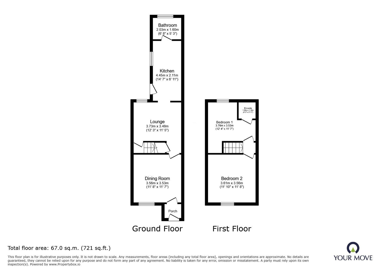 Floorplan of 2 bedroom Mid Terrace House for sale, Lorne Street. Burslem, Stoke-on-Trent, Staffordshire, ST6