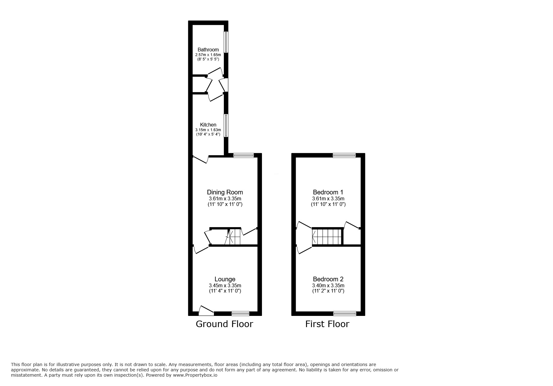 Floorplan of 2 bedroom Mid Terrace House for sale, Salisbury Street, Tunstall, Stoke-on-Trent, Staffordshire, ST6