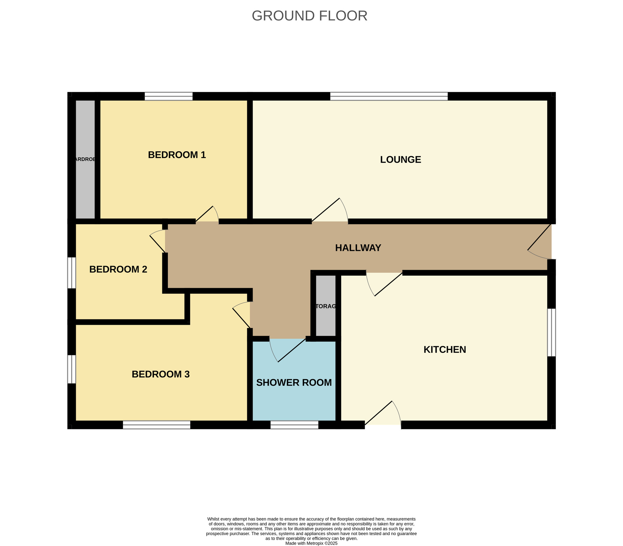 Floorplan of 3 bedroom Detached Bungalow for sale, Moorbank Road, Wombwell, Barnsley, S73
