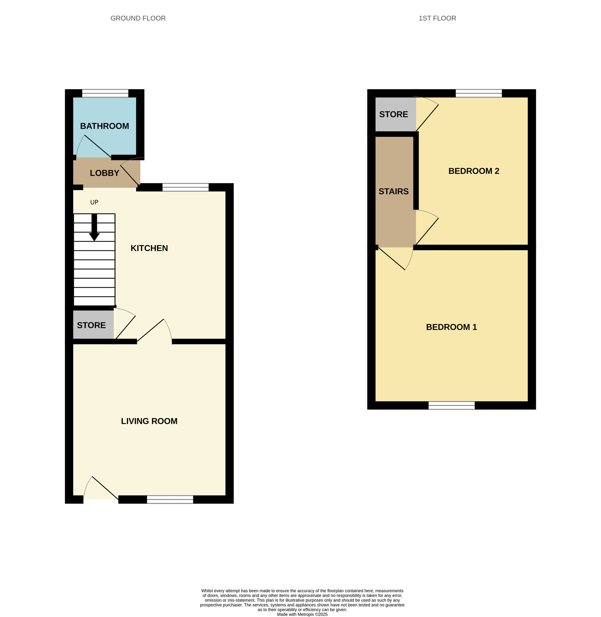 Floorplan of 2 bedroom Mid Terrace House for sale, Springvale Road, Great Houghton, South Yorkshire, S72