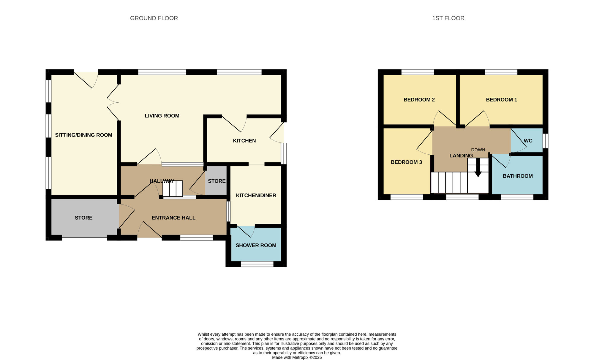 Floorplan of 3 bedroom Detached House for sale, Brampton Crescent, Wombwell, South Yorkshire, S73