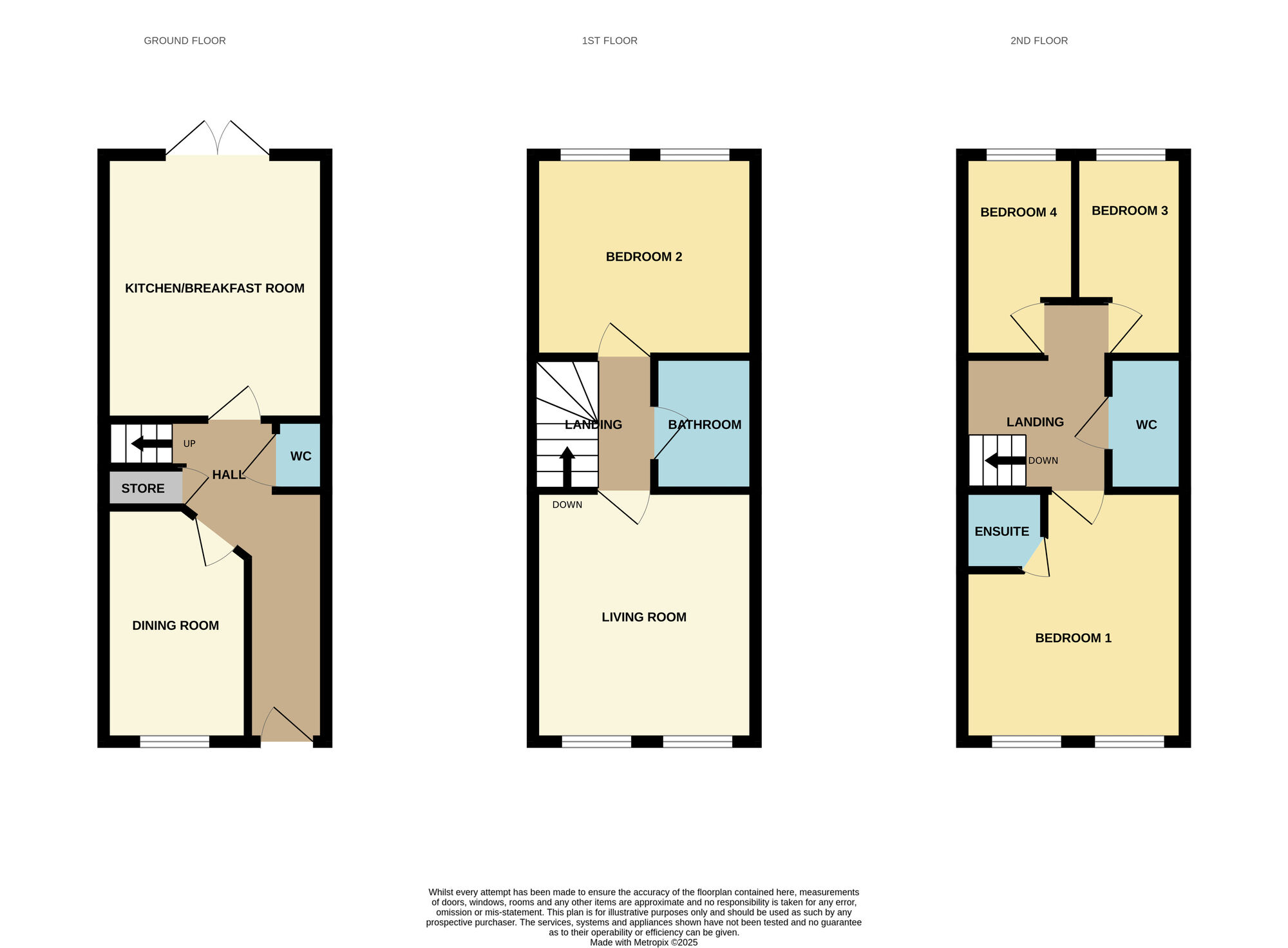 Floorplan of 4 bedroom Semi Detached House for sale, Woodbourn Gardens, Wombwell, South Yorkshire, S73