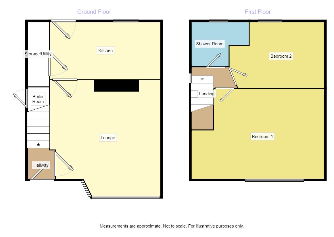 Floorplan of 2 bedroom Semi Detached House for sale, Kingsway, Wombwell, South Yorkshire, S73