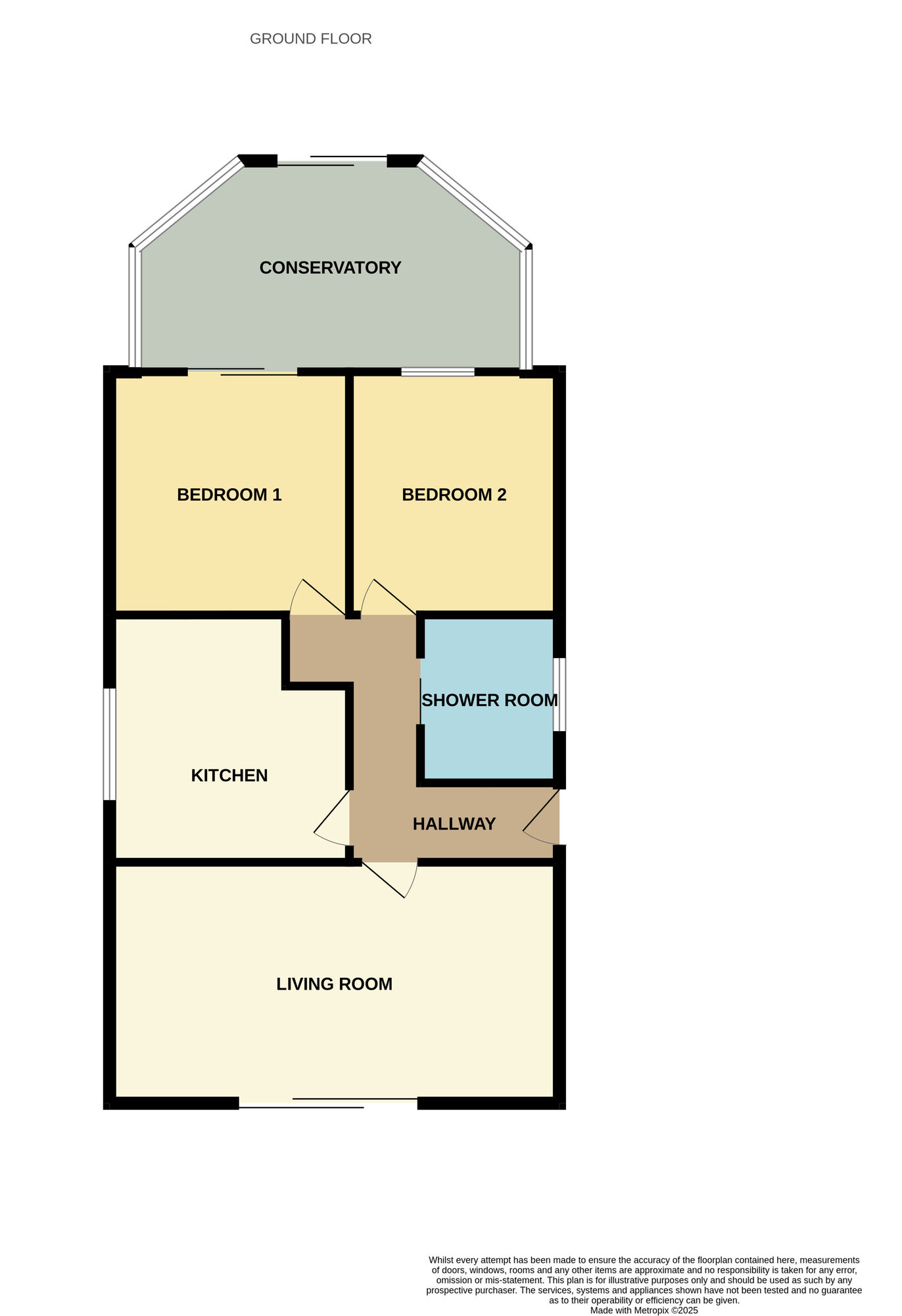 Floorplan of 2 bedroom Detached Bungalow for sale, Moorbank View, Wombwell, South Yorkshire, S73