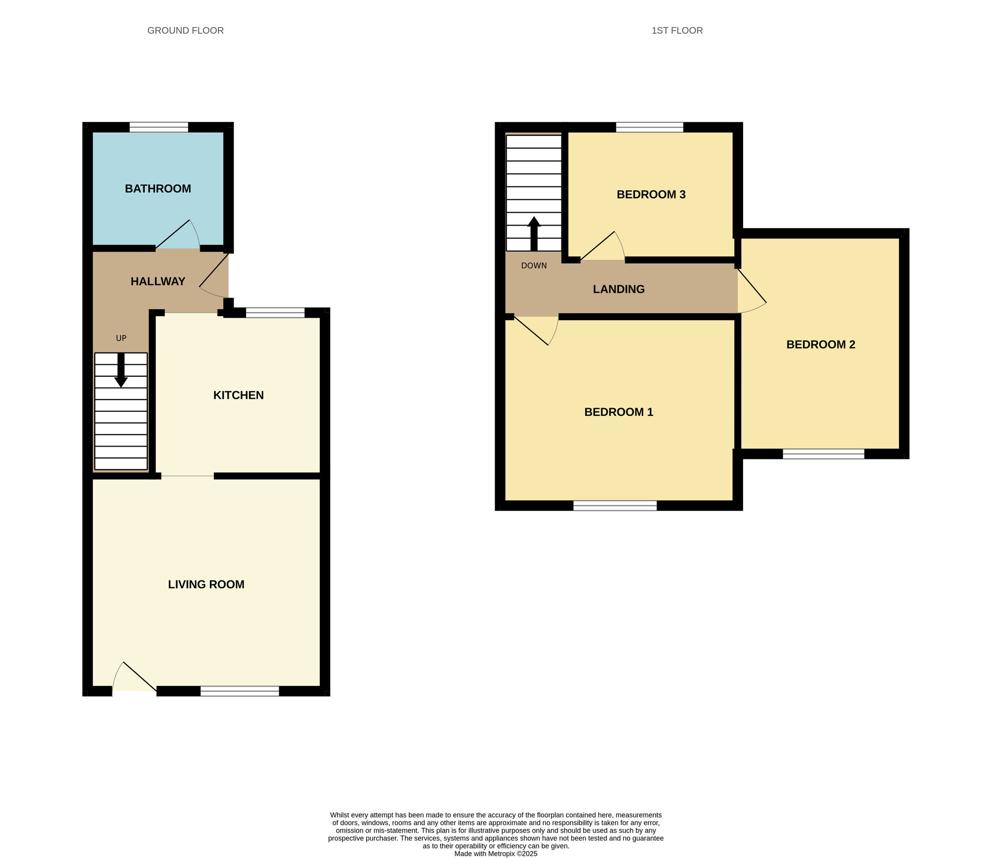 Floorplan of 3 bedroom End Terrace House for sale, Coronation Terrace, Hemingfield, South Yorkshire, S73
