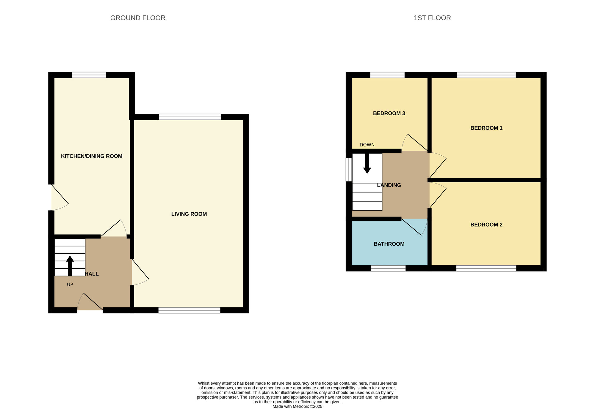 Floorplan of 3 bedroom Semi Detached House for sale, Brooke Street, Hoyland, South Yorkshire, S74