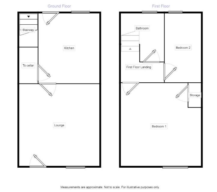 Floorplan of 2 bedroom Mid Terrace House for sale, Blythe Street, Wombwell, South Yorkshire, S73