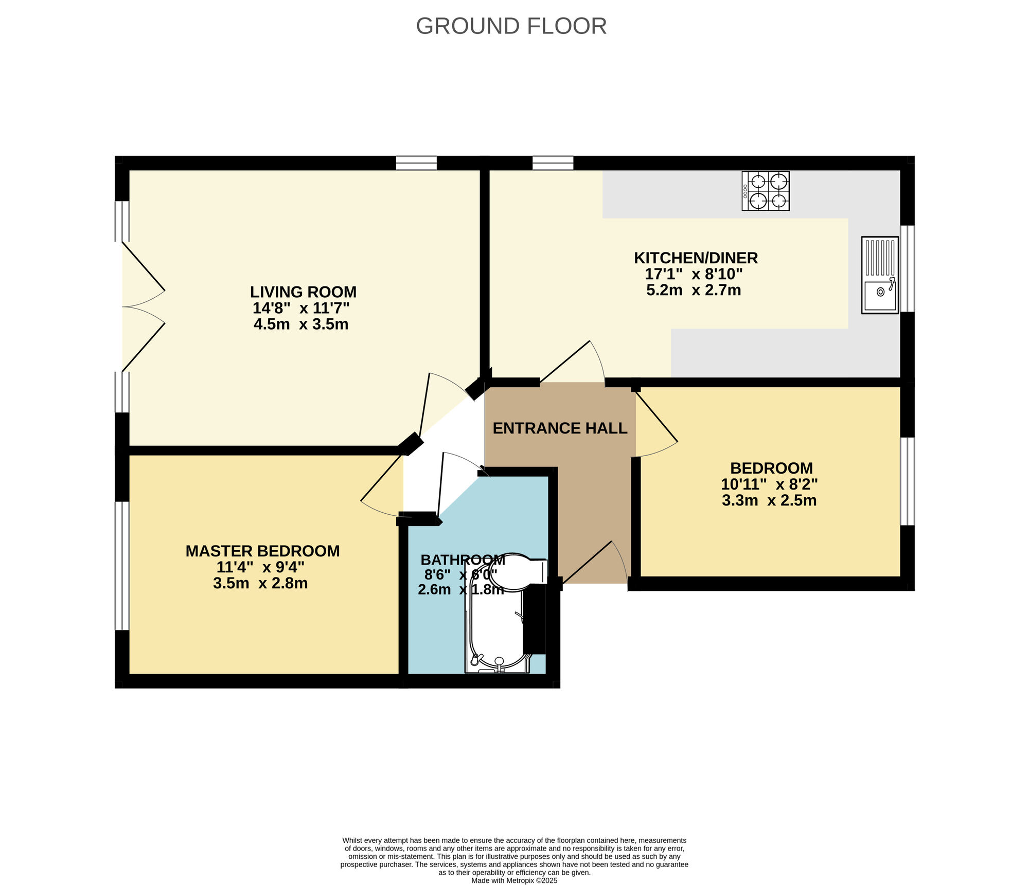 Floorplan of 2 bedroom  Flat for sale, Hallcroft Gardens, Hoyland, South Yorkshire, S74