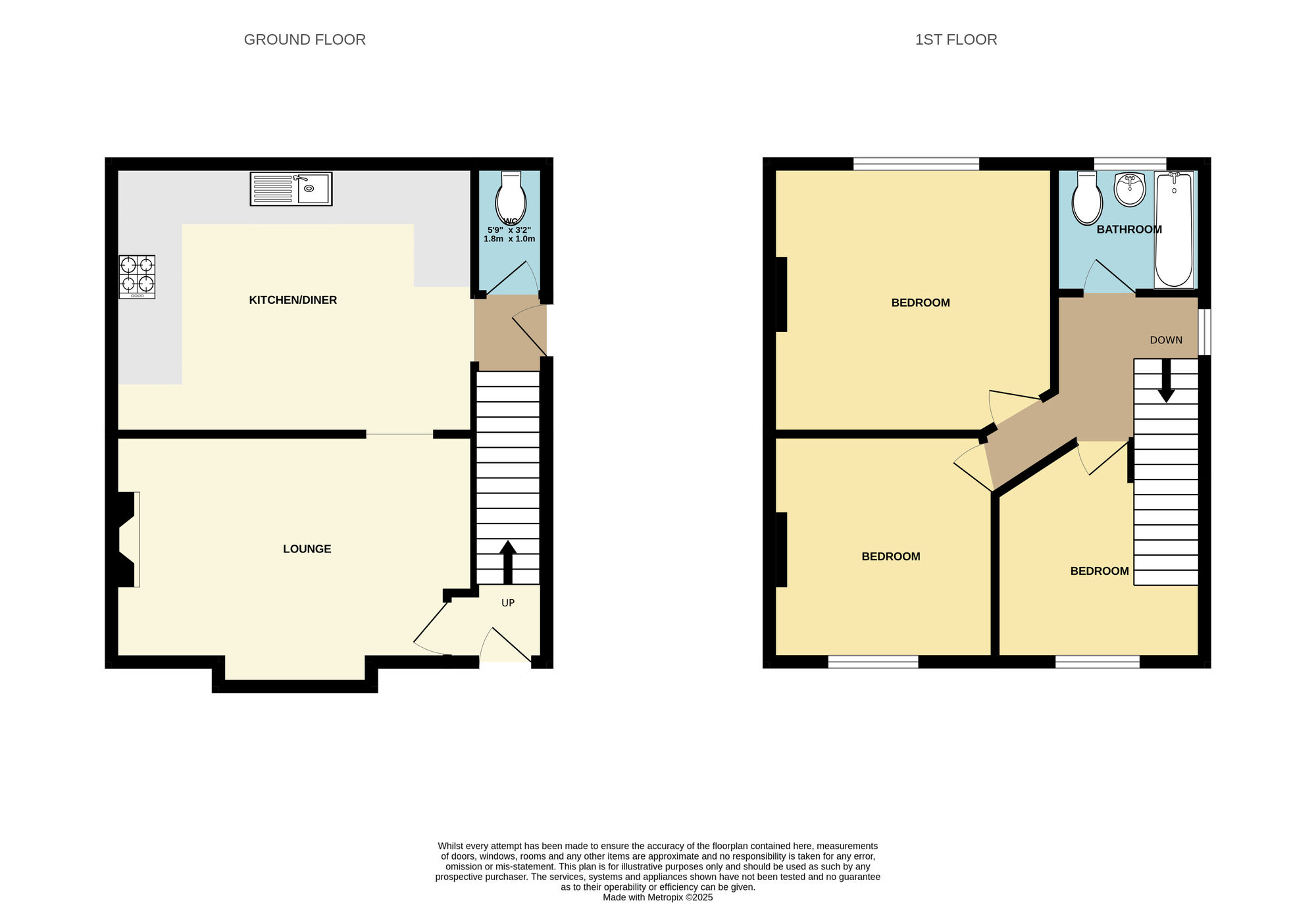 Floorplan of 3 bedroom Semi Detached House for sale, Gray Street, Elsecar, South Yorkshire, S74