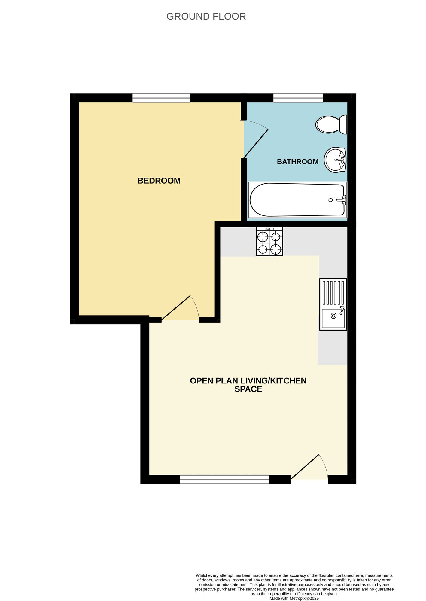 Floorplan of 1 bedroom  Flat for sale, Windsor View, New Rossington, South Yorkshire, DN11