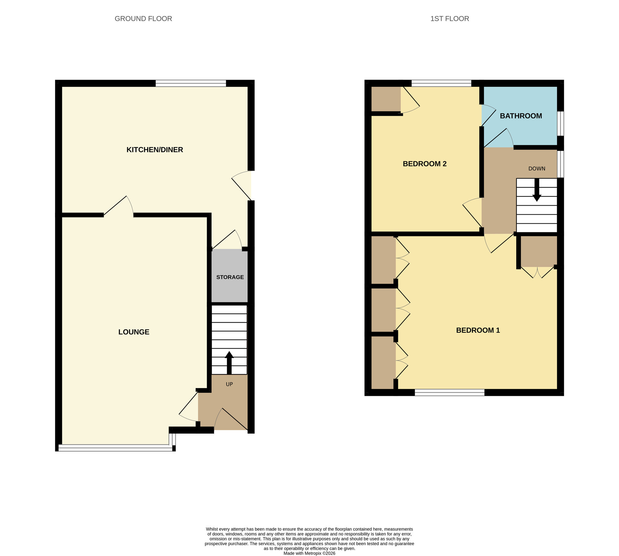 Floorplan of 2 bedroom Semi Detached House for sale, Howard Street, Darfield, South Yorkshire, S73