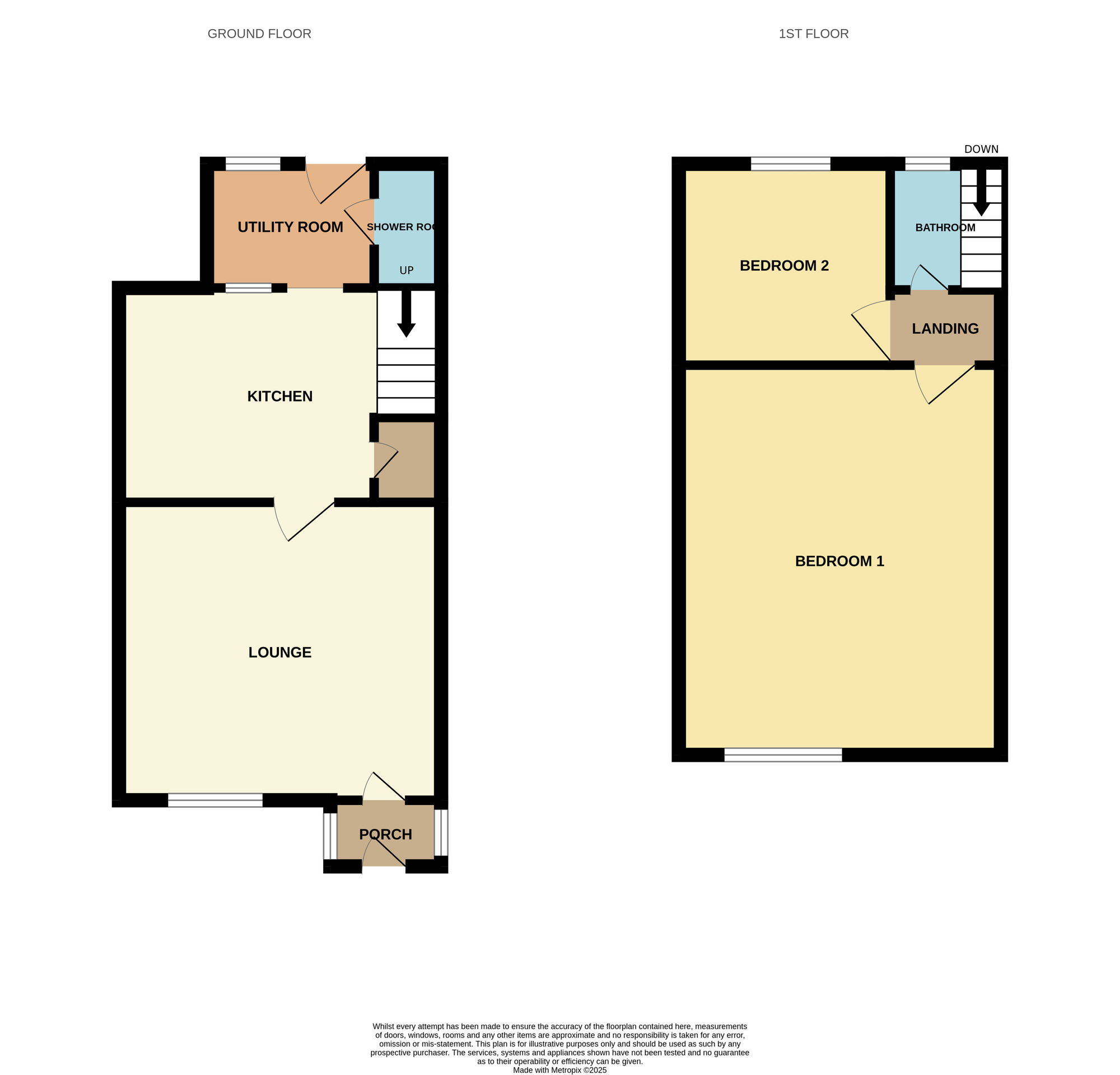 Floorplan of 2 bedroom End Terrace House for sale, Orchard Street, Wombwell, South Yorkshire, S73