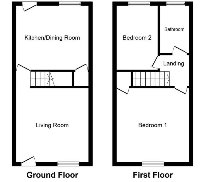 Floorplan of 2 bedroom Mid Terrace House to rent, Hopewell Street, Barnsley, South Yorkshire, S70