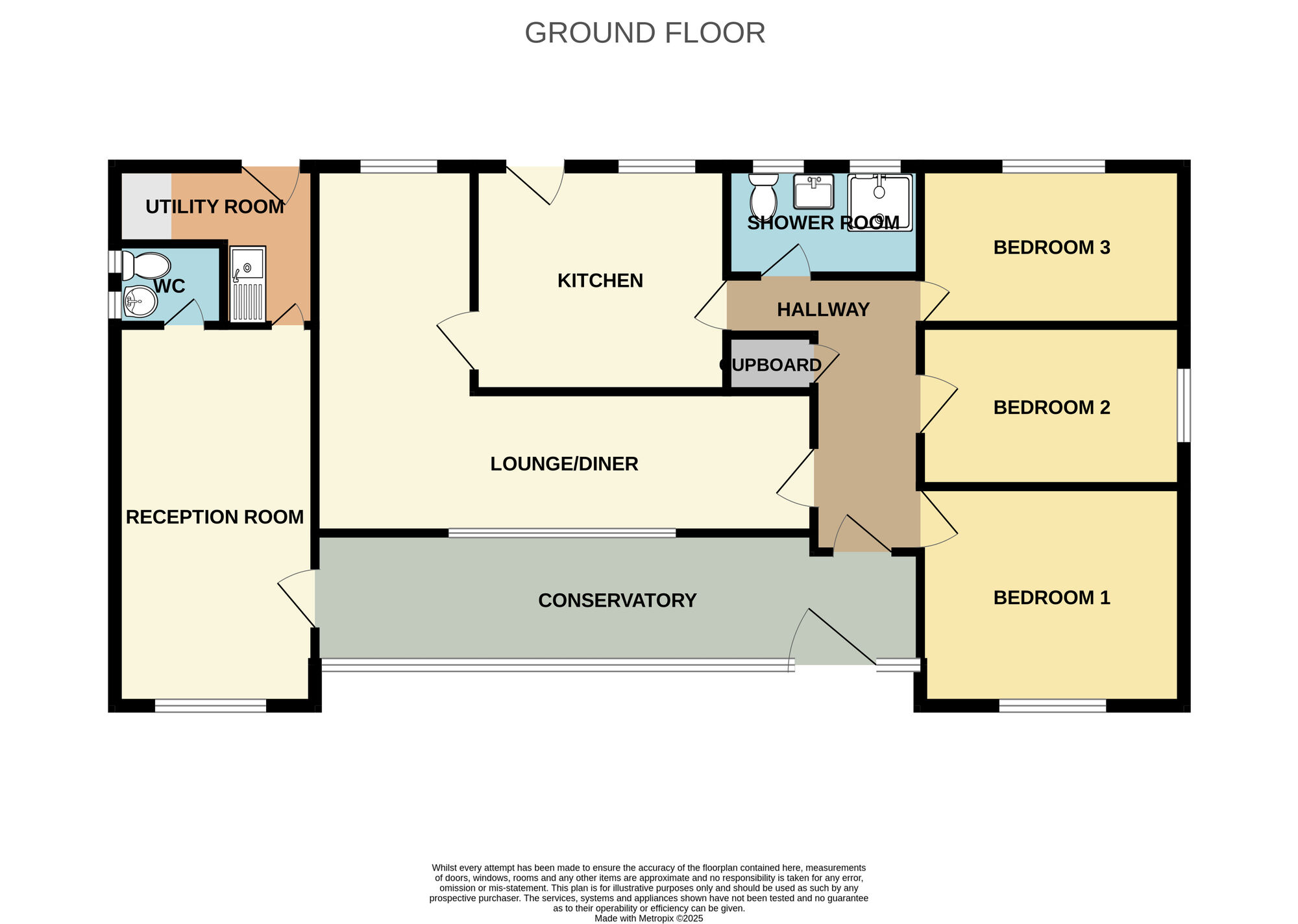 Floorplan of 3 bedroom Detached Bungalow for sale, Lundhill Road, Wombwell, South Yorkshire, S73