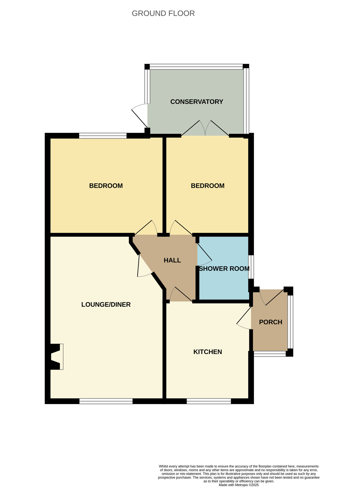 Floorplan of 2 bedroom Semi Detached Bungalow for sale, Weir Close, Hoyland, South Yorkshire, S74