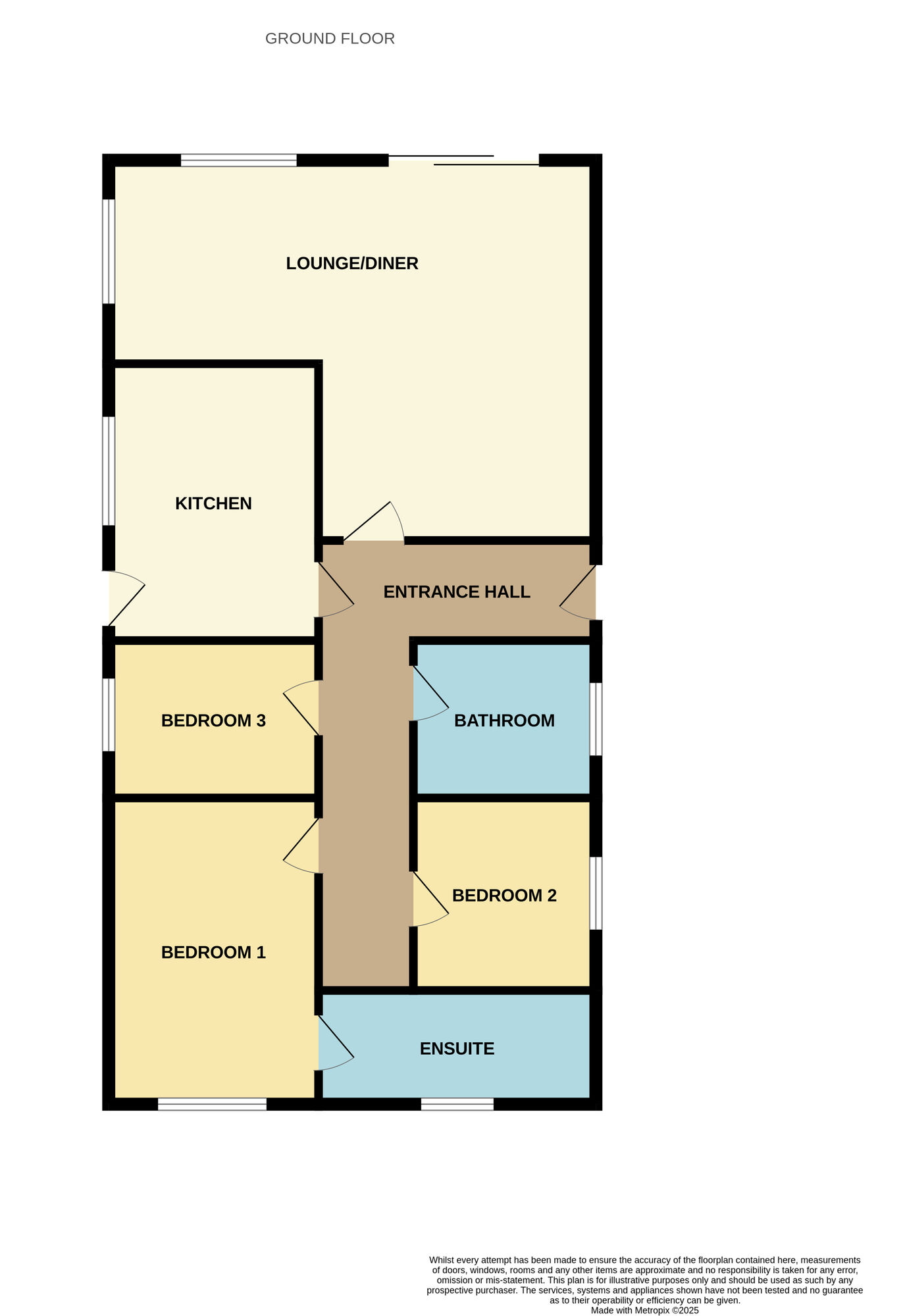 Floorplan of 3 bedroom Detached Bungalow for sale, Badsworth Close, Wombwell, South Yorkshire, S73
