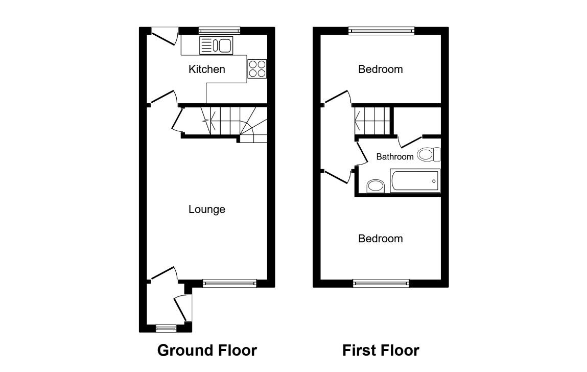 Floorplan of 2 bedroom Semi Detached House to rent, Bentham Way, Mapplewell, South Yorkshire, S75