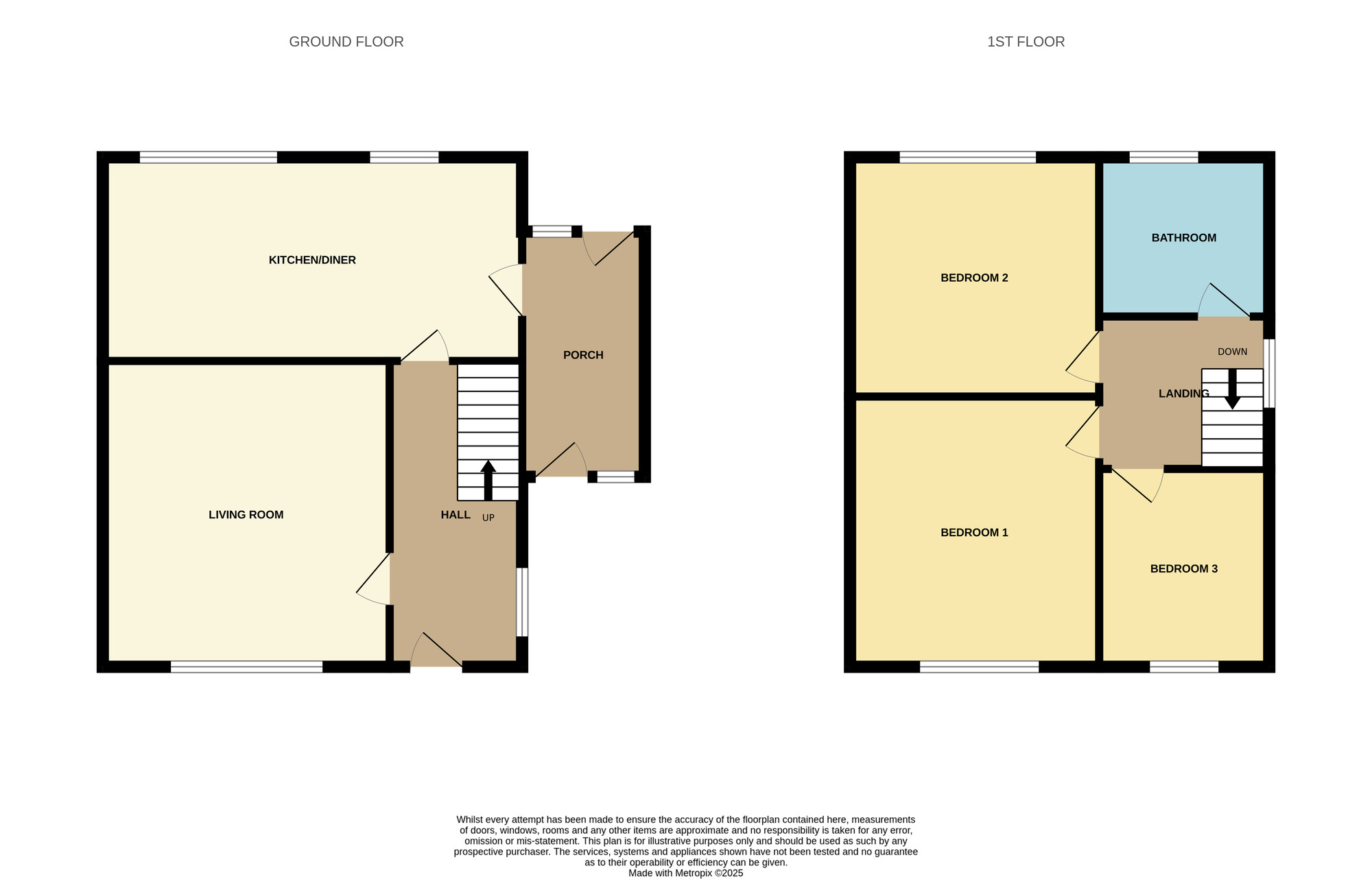 Floorplan of 3 bedroom Semi Detached House for sale, Rose Place, Wombwell, South Yorkshire, S73