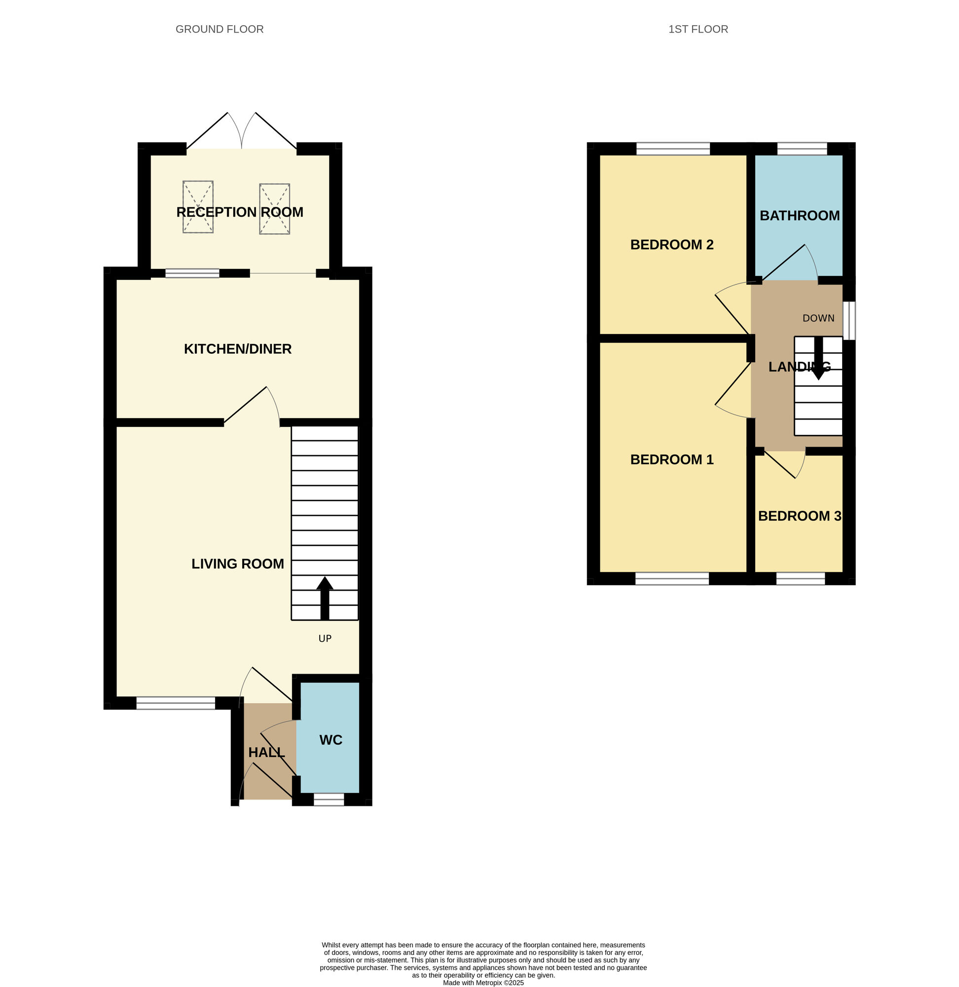 Floorplan of 3 bedroom Semi Detached House for sale, Edward Street, Darfield, South Yorkshire, S73