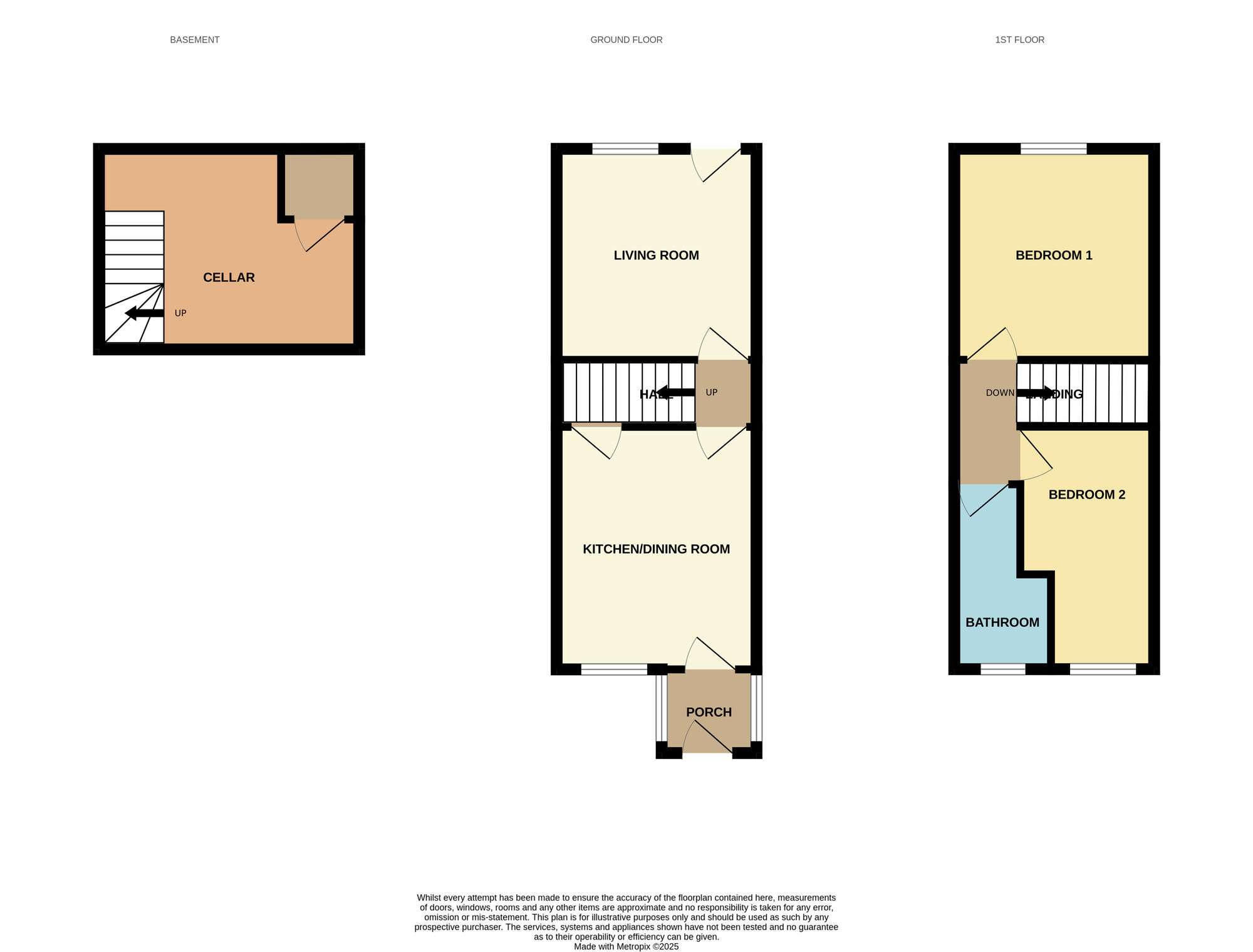 Floorplan of 2 bedroom Mid Terrace House for sale, Park Hill, Darfield, South Yorkshire, S73